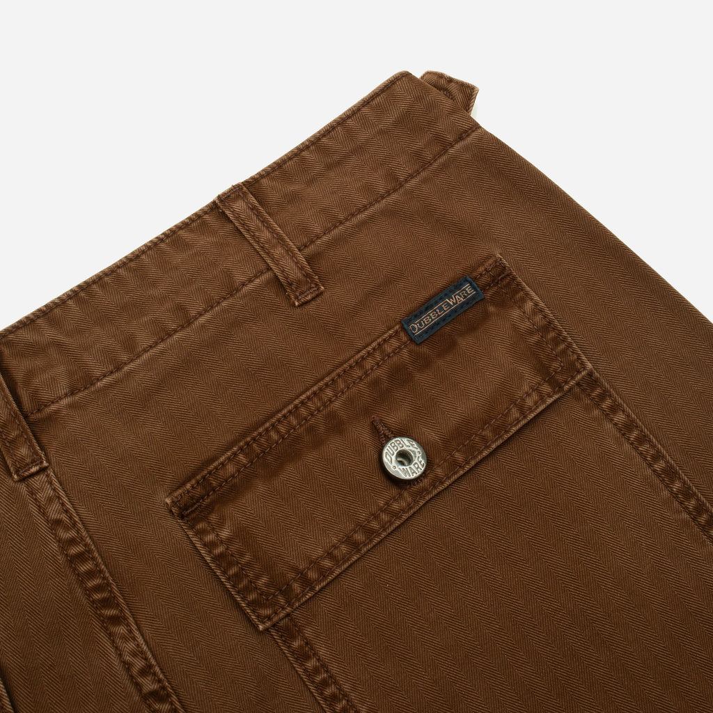Herringbone Fatigue Pant Brown