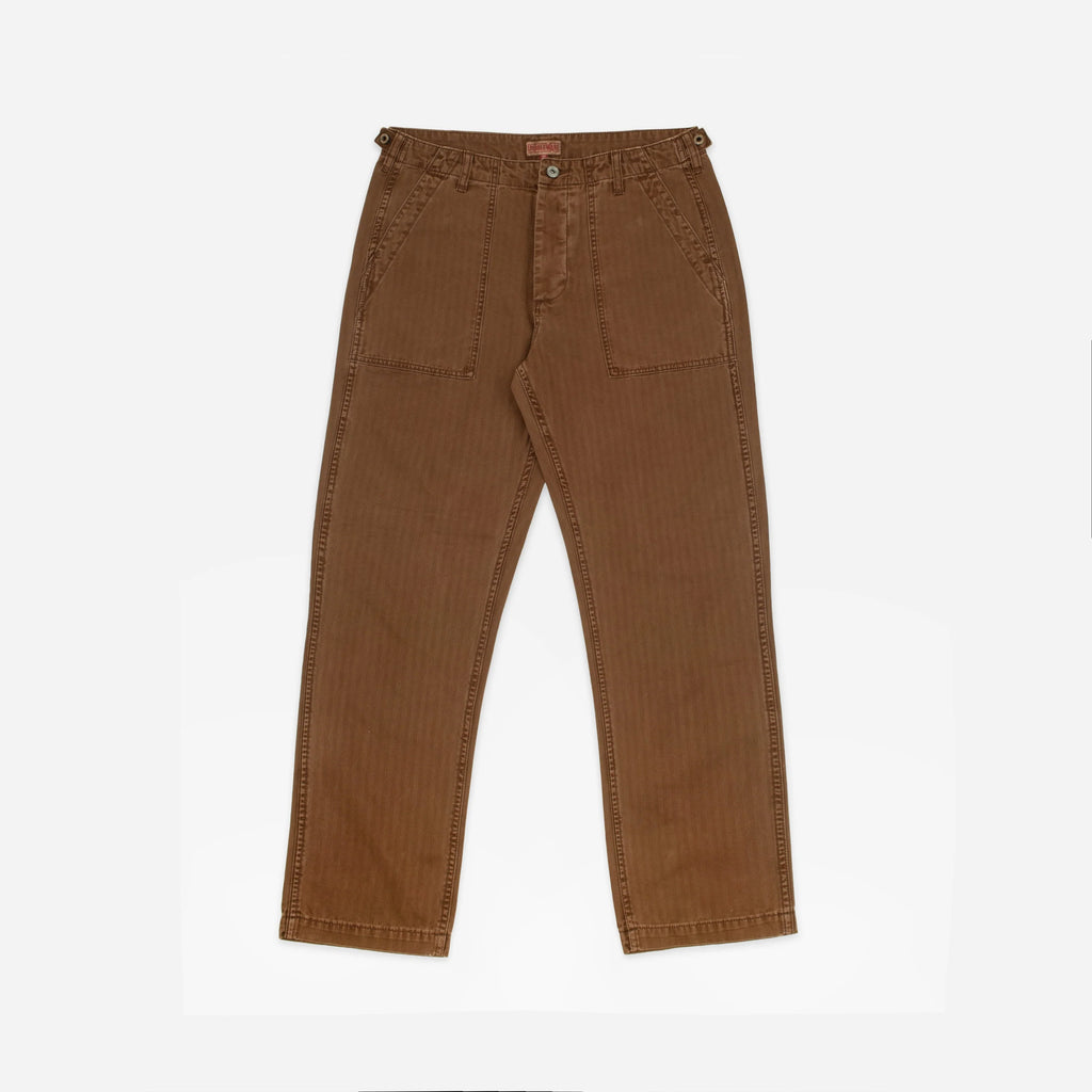 Herringbone Fatigue Pant Brown
