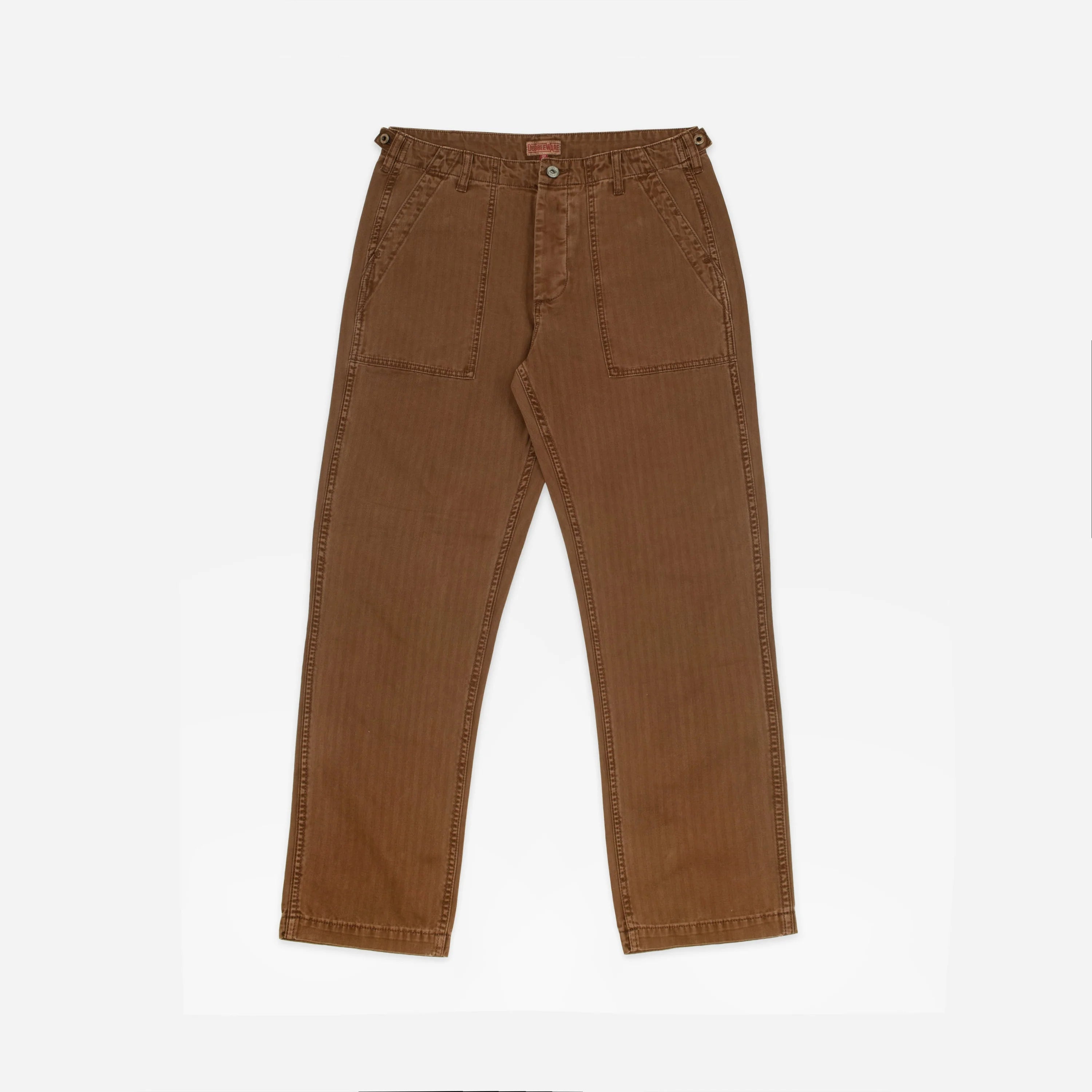 Herringbone Fatigue Pant Brown