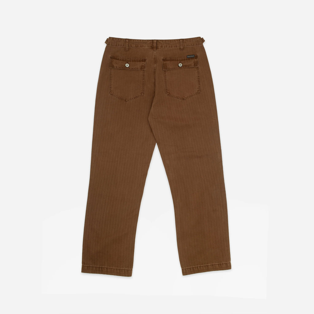 Herringbone Fatigue Pant Brown