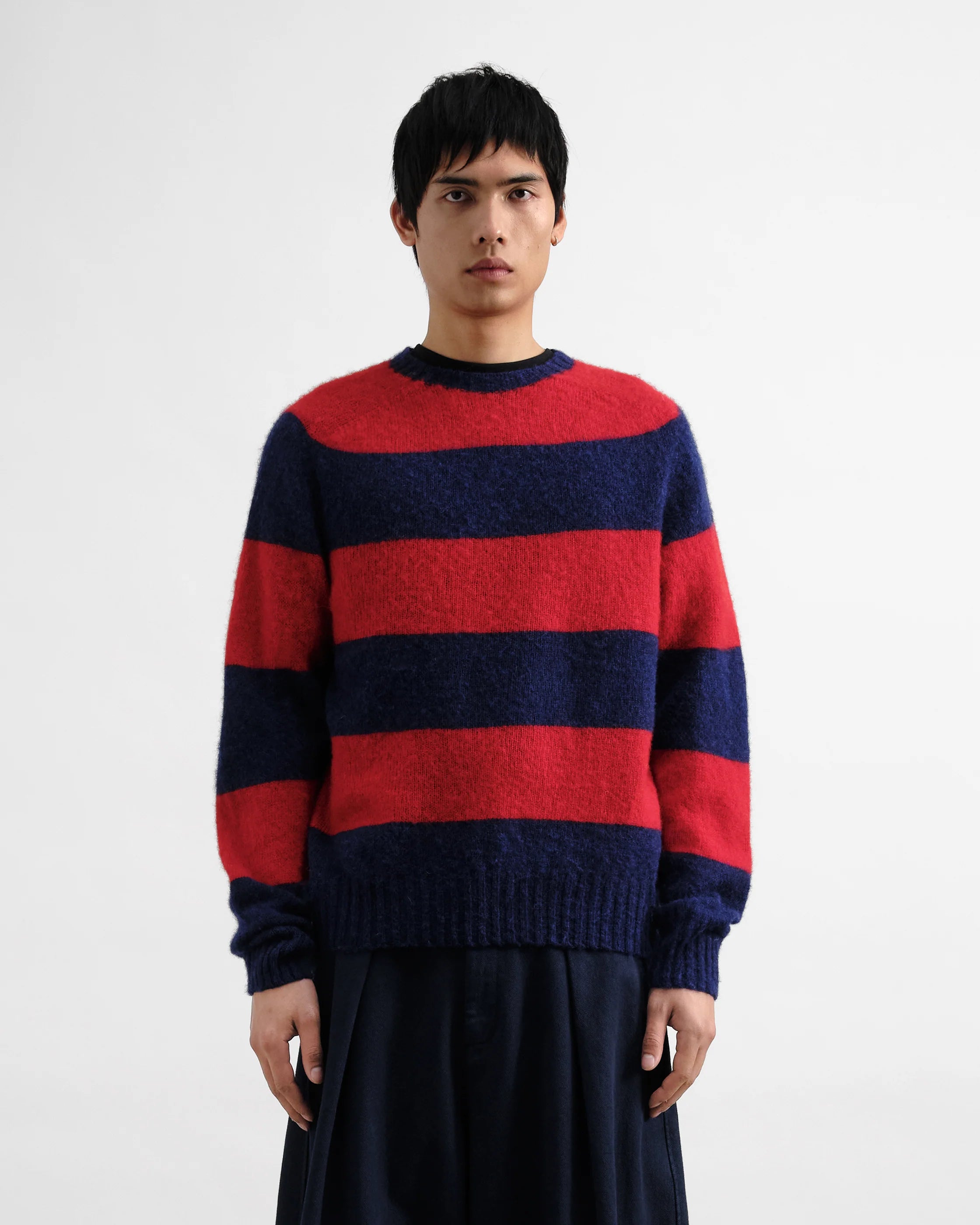 Red Suedehead Stripe Jumper