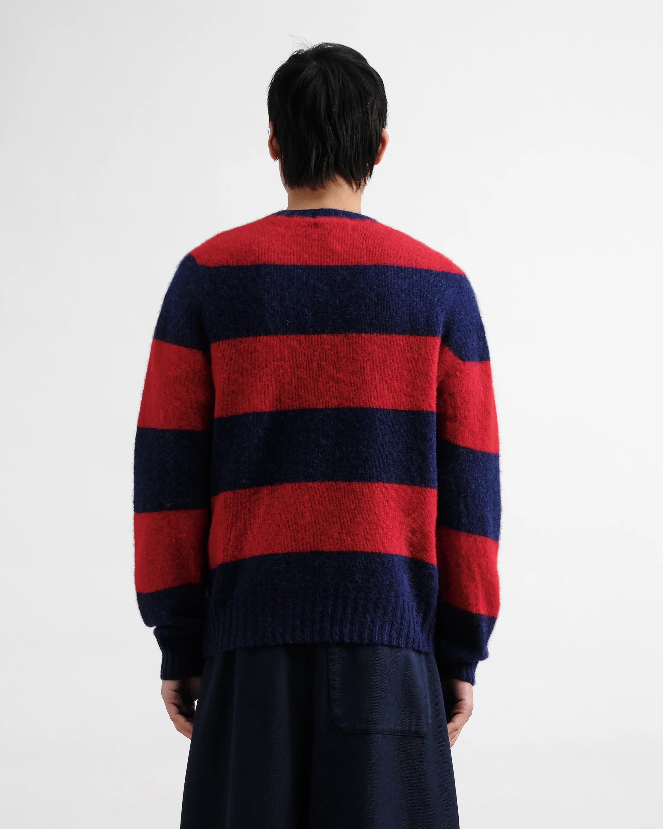 Red Suedehead Stripe Jumper
